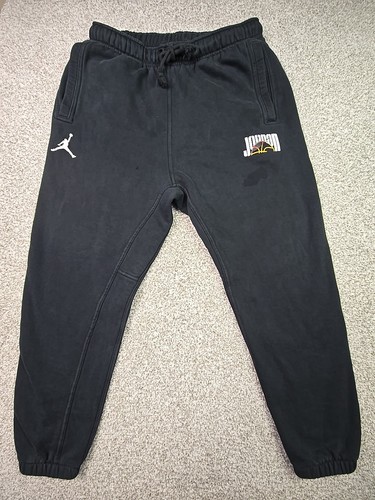 Air Jordan Pants Mens Large Black Sweatpants Jumpman Logo Basketball Athleisure - Picture 1 of 23