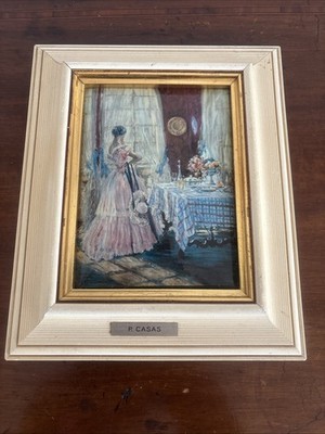 Vintage Polysmalz Emaille Gemälde des spanischen Künstlers Pedro Casas Abarca