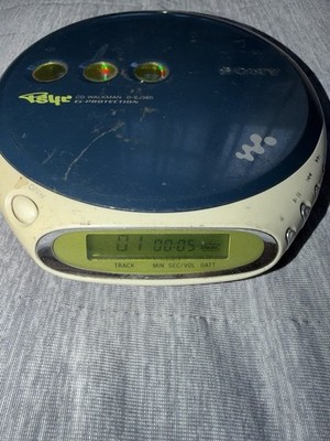 Sony D-EJ360 Navy Blue CD Walkman PSYC G-Protection Vintage 2003 TESTED/WORKING!