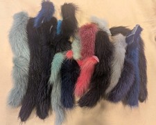 LARGE LOT OF GENUINE DYED MINK FUR TAILS FLY TYING 89