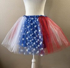 Red White Blue Tutu Skirt 4Th of July Tutu Tulle Skirt for Women/Teens OS