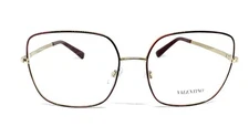 NIB VALENTINO VA1024 RED HAVANA LIGHT GOLD OVERSIZED SQUARE EYEGLASSESS 54-16