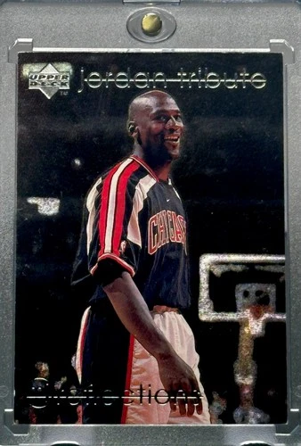 MICHAEL JORDAN MJ RARE HOLO REFRACTOR FOIL INVESTMENT CARD BULLS MINT GOAT