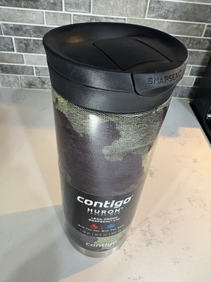 Contigo Huron 2.0 20oz Stainless Steel Travel Mug Green Camo SNAPSEAL Leakproof