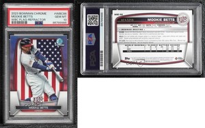 2023 Bowman Chrome WBC Flag Variations Refractor /499 Mookie Betts PSA 10 GEM MT