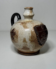 Pichet en grès signé Guérin Bouffioulx, vase fleur de Lys, soliflore vintage