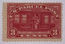 Travelstamps: 1912-13 U.S. STAMP PARCEL POST Q3 Railway Clerk 3cent MNH OG