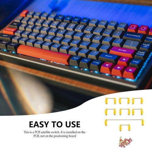 Gold-plated Screw Satellite Shaft for Large Keycap Mechanical Keyboard Axis - Afbeelding 3 van 12