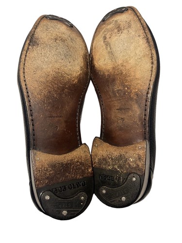 David Eden Men's Black Pebble Grain Leather Moccasin Loafers - Size 9/US 42/EU - Picture 12 of 12