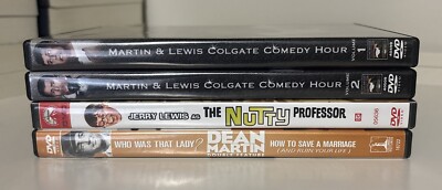 4 DVD Lot Martin & Lewis Colgate Comedy Jerry Nutty Professor Dean Double Feat