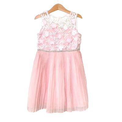 Rare Editions Girls Size 6 Dusty Pink Embroidered Pleated Dress | eBay Rare Editions Girls Size 6 Dusty Pink Embroidered Pleated Dress | eBay