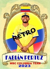FABIAN PERTUZ COLUMBIA FLAG WORLD BASEBALL CLASSIC 2023 CUSTOM CARD