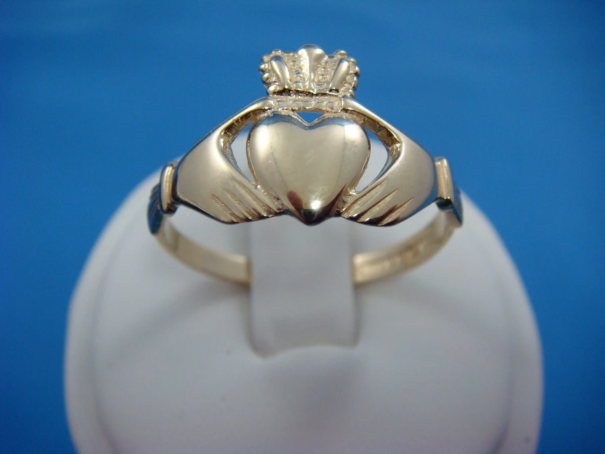 IRISH MEN S CLADDAGH RING BAND 9 CT MADE IN IRELAND SIZE 11.75 eBay