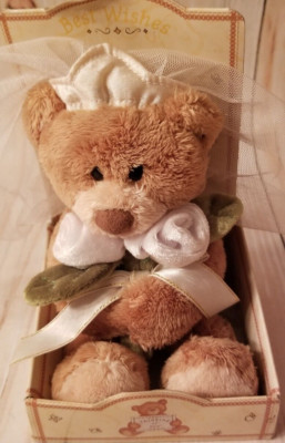 Bride Gund Bear Plush Flowers & Veil  Gotta Get a Gund  Best Wishes Wedding