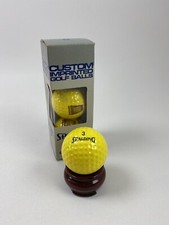 3 Vintage Spalding Business Services Co. Golf Balls, Custom Imprinted, Yellow