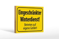 Holzschild Hinweis 18X12 Cm EingeschräNkt Winterdienst Wand Schild Wooden Sign