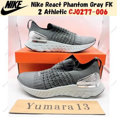 Nike React Phantom Gray FK 2 Athletic CJ0277-006 Men's Size
