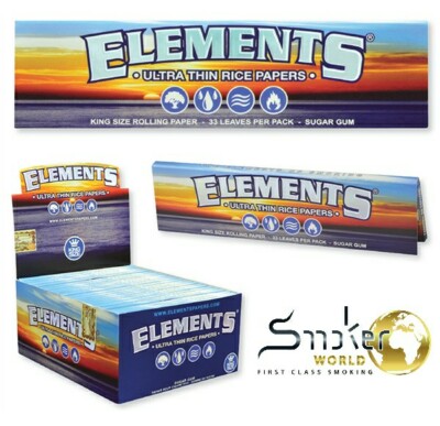 1 × Box ELEMENTS   King Size Slim Paper + 1 x Box (50x) Elements  Filter Tips