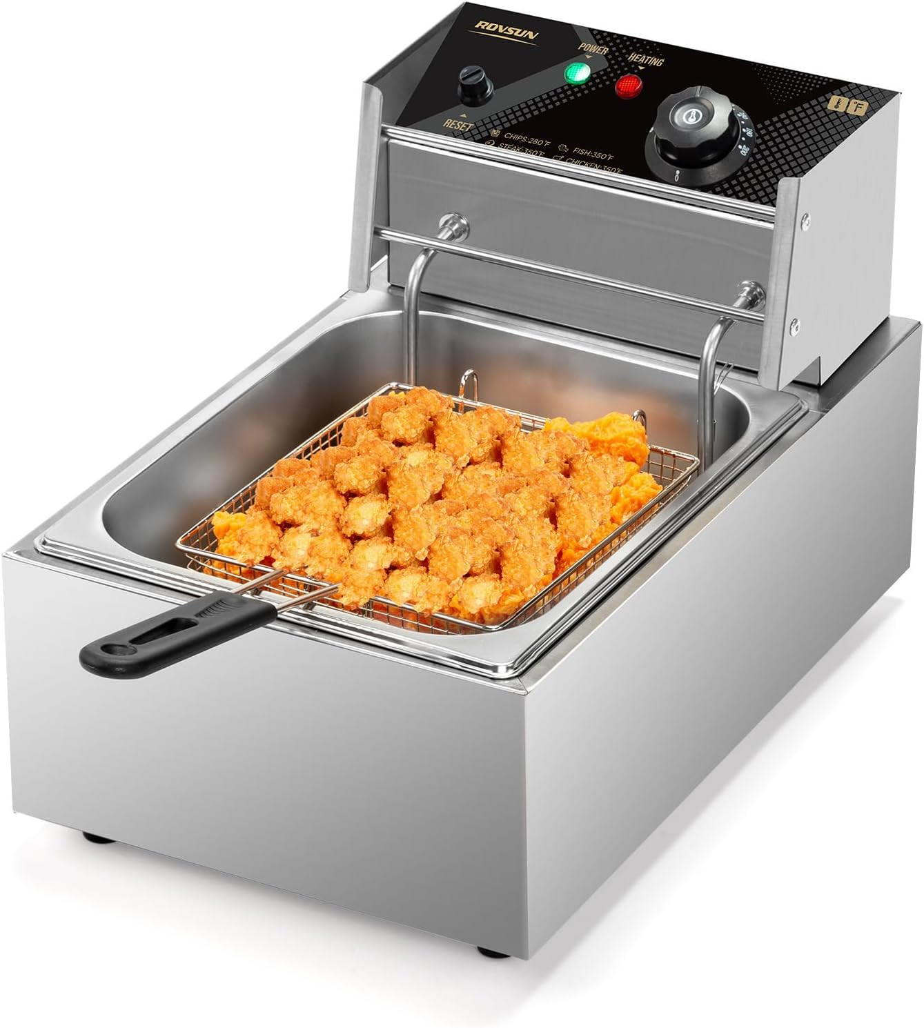 11.4QT Electric Deep Fryer W/Basket & Lid, Countertop Kitchen Frying Machine, Te