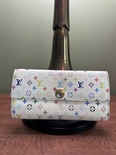 Louis Vuitton Multicolor Murakami Sarah Long Wallet White With Pink Interior MEG