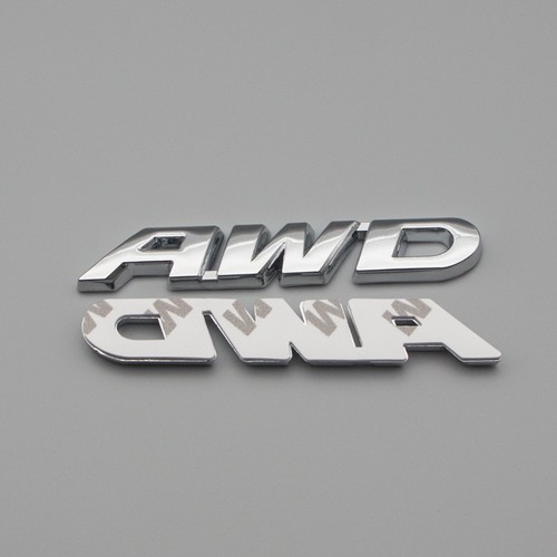 2x Chrome Side Fender AWD Off-Road Emblem Metal All Wheel Drive Rear Trunk Badge - Foto 5 di 7