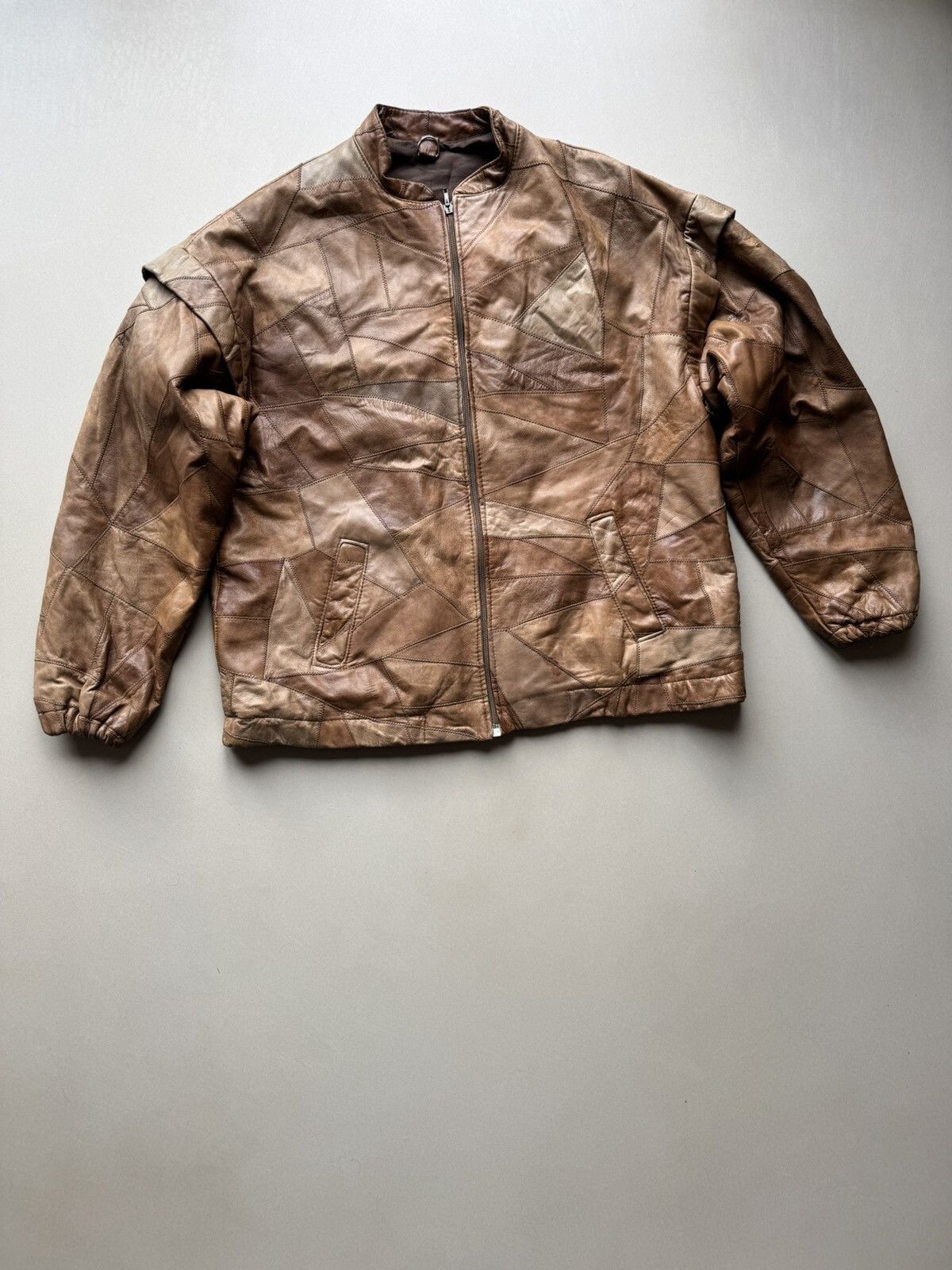 Vintage 90’s Patchwork Leather Jacket Margiela vi… - image 1