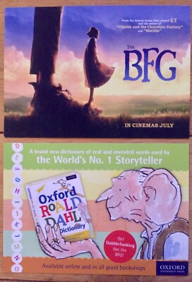 BFG PROMO FILM  POSTCARD X1-ROALD DAHL-STEVEN SPIELBERG-MARK RYLANCE