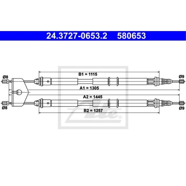 ATE Handbremsseil Bremsseil Hinten Passend FüR Ford Fusion Fiesta V Mazda 2-image