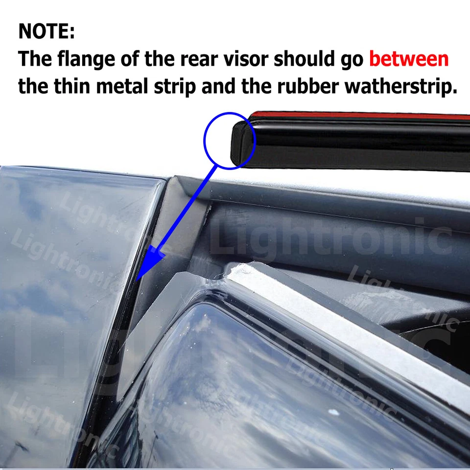 In-Channel Sleek Window Vent Visor Rain Guard for 2001-2007 Toyota Highlander Foto 3 de 4