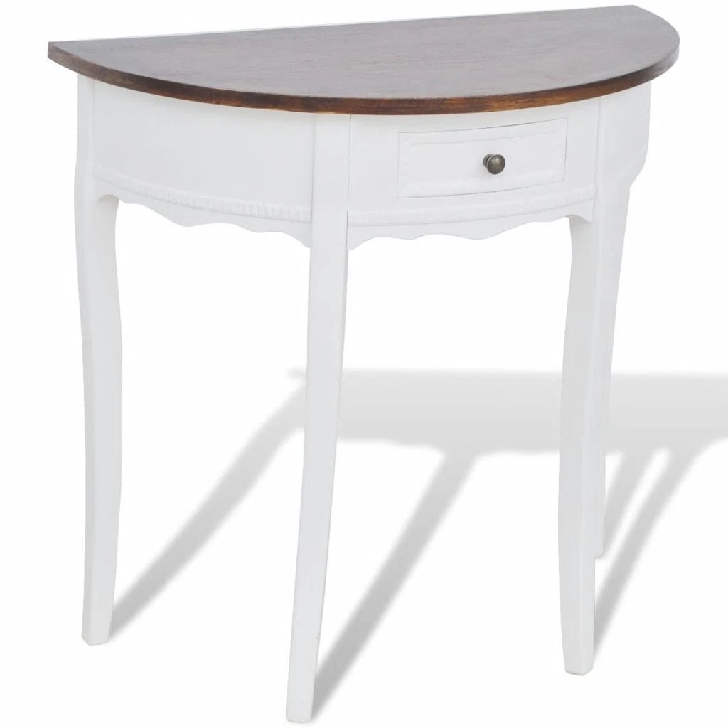 Half circle console table with drawers deals