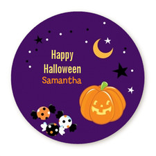 Jack O Lantern - Halloween Personalized Round Stickers - 8 sizes available