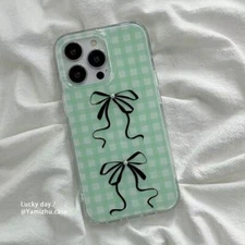 Green Checkered Anti-drop phone case For Apple iPhone 16 15 14 13 12 11 pro max