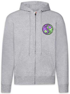 Zombie Yin Yang Zipper Hoodie Zombies Religion Sign Symbol Gehirn Gehirne Fun