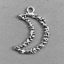 Crescent Moon Charms 24x16mm Antique Silver Plated Alloy Q6 Per Pkg