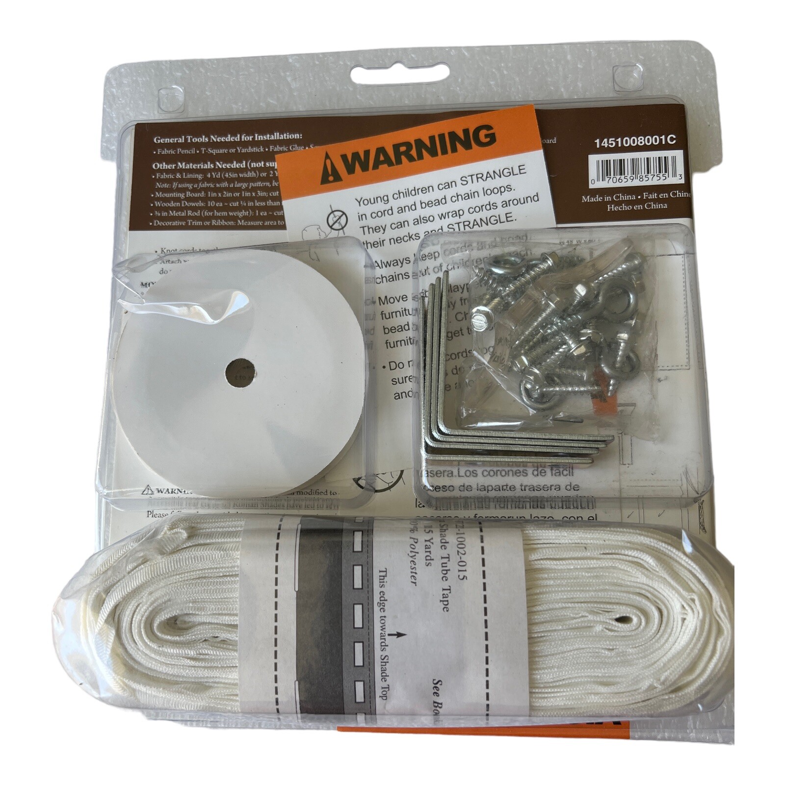 Conso Roman Shade Hardware Kit 48" x 60" Window Home Decor Curtain