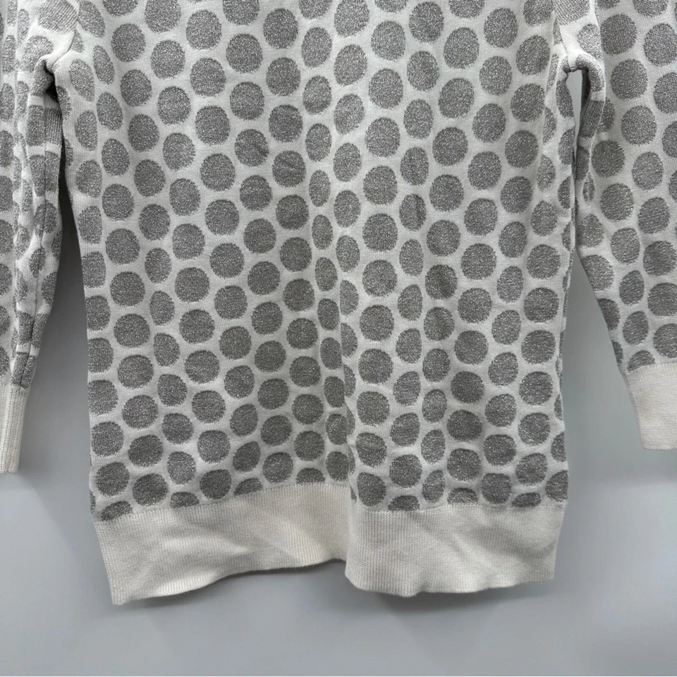 Halogen x Atlantic Specific White & Silver Glitter Long Sleeve Sweater Size M - Image 4 of 4