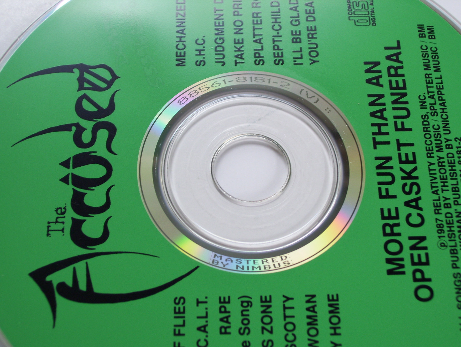 THE ACCUSED More Fun Than an Open Casket Funeral CD 1987 RARE 1st PRESS ...