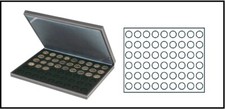 LINDNER 2364-2154CE Nera M M&uuml;nzkassetten Schwarz 54 runde F&auml;cher 25,75 mm