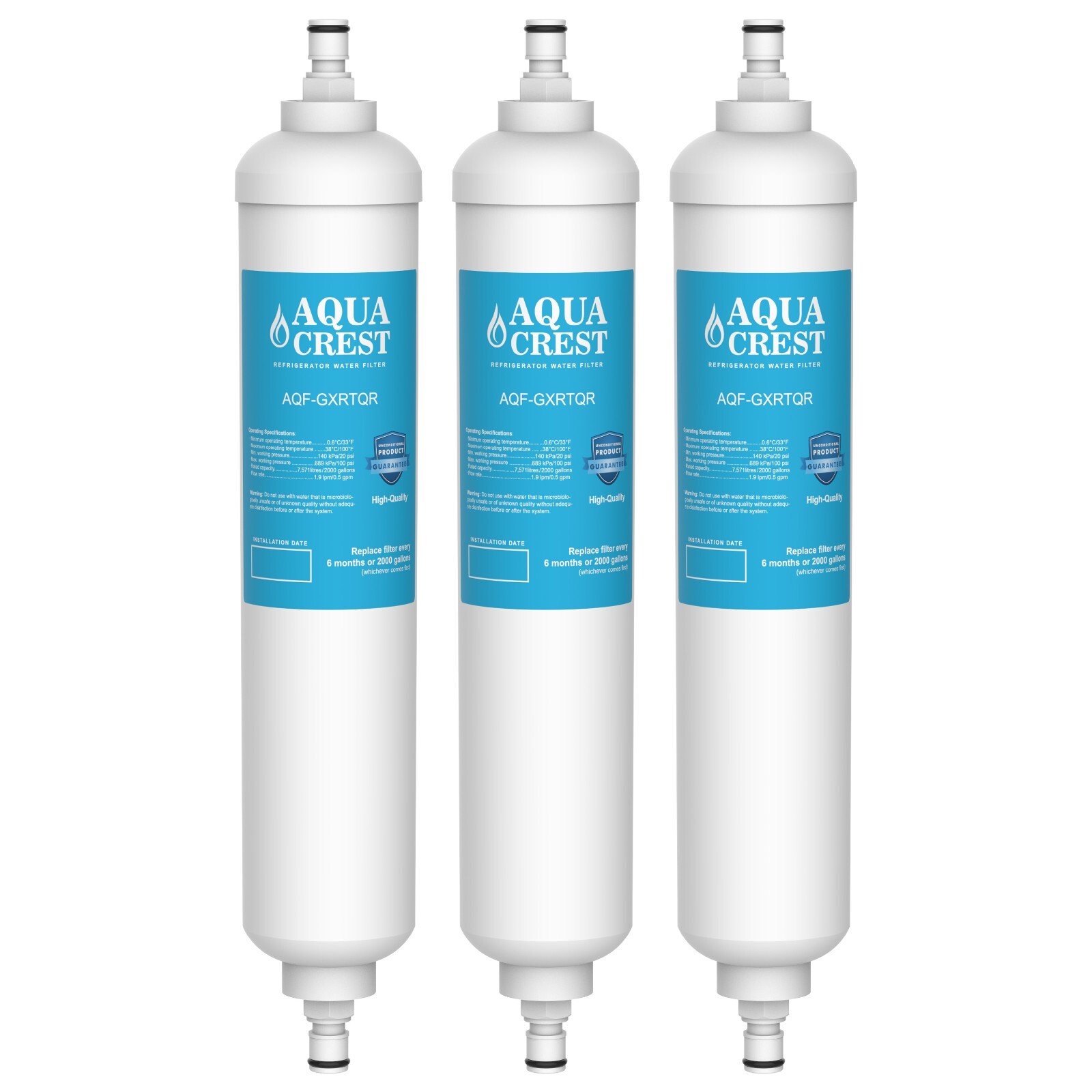AQUA CREST GXRTQR Inline Water Filter, NSF Certified, Replac