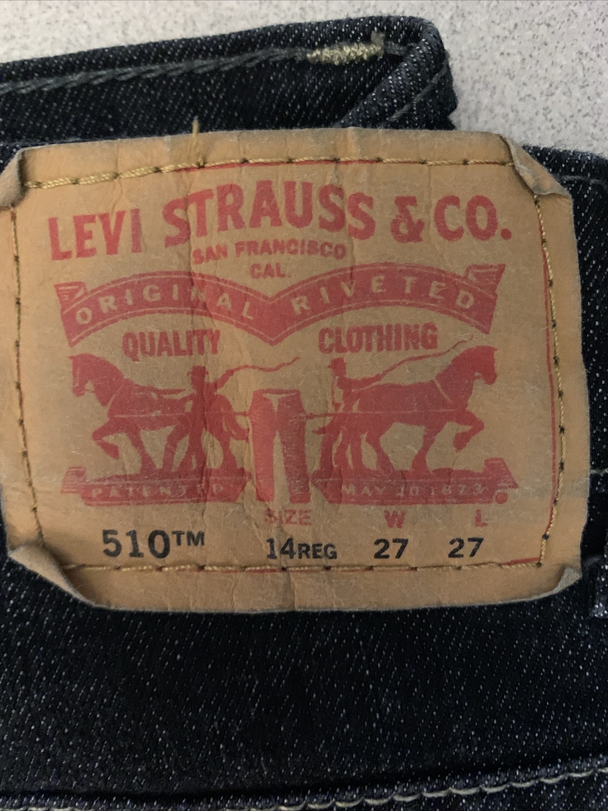 Levi's 510 Skinny Youth Boys Jeans Size 14 Reg 27x27 Dark Blue eBay