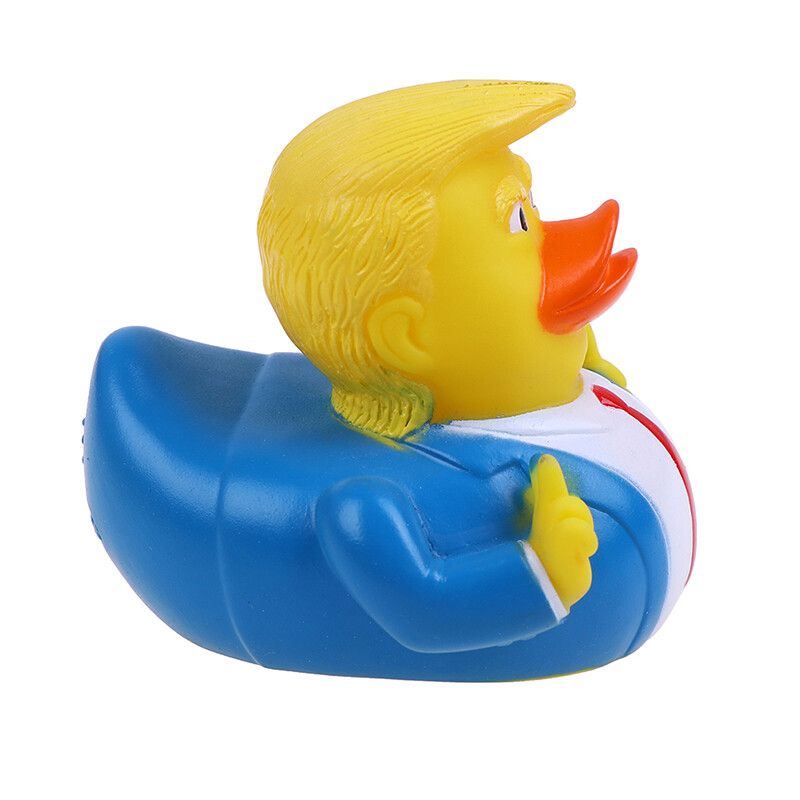 1pc Donald Trump Duck Rubber PVC Duck Bath Squeaky Baby Kids Animals Floats T EC