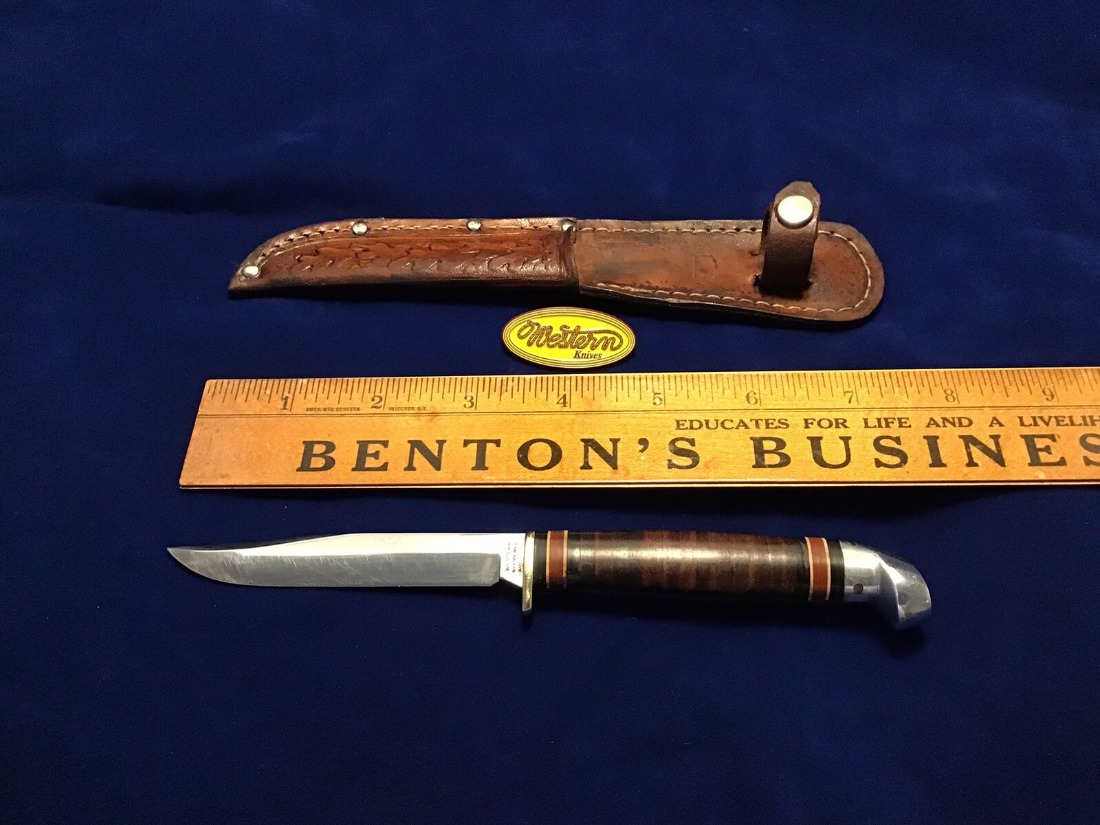 VINTAGE WESTERN L48B BOULDER, COLO. FIXED BLADE HUNTING & BIRD KNIFE