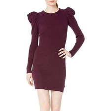 Splendid Collection NWT Puff Shoulder Sweater Dress in Aubergine Size M
