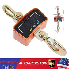 3T 6600lbs Digital Hanging Scale Heavy Duty Industrial LED Crane Scale w/ Hook