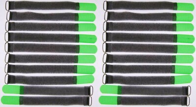 20 X Kabelklett Klettband 160 X 16 Mm Neon Grün FK Klett Kabelbinder