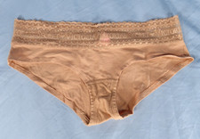 VTG Victoria's Secret Pink Tag LOW RISE HIPHUGGER PANTIES Lace Logo Waistband M
