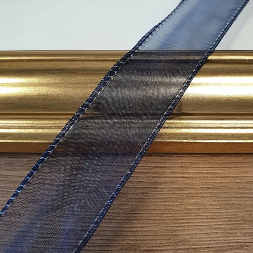 WIRED ORGANZA RIBBON 32MM WIDE Coloured See Through Clear Fabric Trim Cut Per 1M - Picture 20 of 32