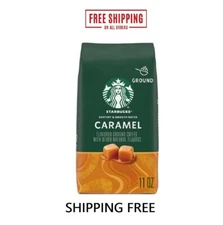 Starbucks Arabica Beans Caramel, Naturally Flavored, Ground Coffee, 11oz New