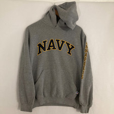 Vtg Russell Navy Academy Annapolis Hoodie Size S Pullover Sweater Spellout