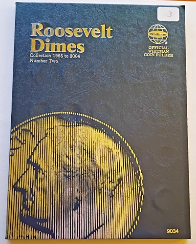Whitman Roosevelt Dime Folder 1965–2004 Nearly Complete Set Clad Coins #9034